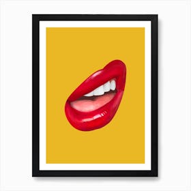 Lips (yellow) Affiche