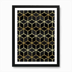 Geometric art with gold 5 1 Art Print