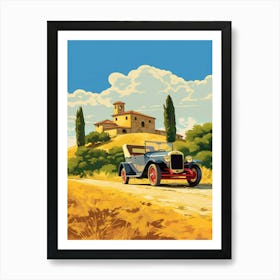 A Ford Model T In The Tuscany Italy Illustration 4 Art Print