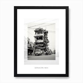 Poster Of Bangalore, India, Black And White Old Photo 4 Art Print