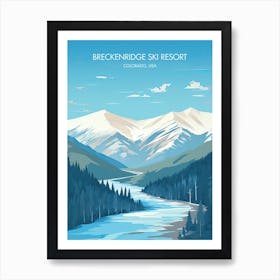 Poster Of Breckenridge Ski Resort   Colorado, Usa, Ski Resort Illustration 0 Art Print