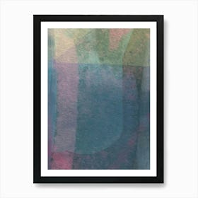 DESIREE  - Minimalist abstract painting  jewel tones in Blue, Yellow, Pink, Green  Art Print