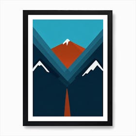 Beaver Creek, Usa Modern Illustration Skiing Poster Art Print