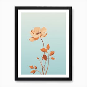 Poppies On A Blue Background Art Print