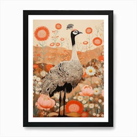 Emu 3 Detailed Bird Painting Art Print