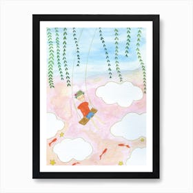 Dreamland 2 Nursery Wall Art, Fishing Stars Printable Art, Swing from the Clouds, Nursery Decor, Cute Poster, Printable Kids Room Poster Art Print