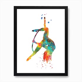 Aerial Hoop Lyra Aerial Ring Cerceau Cerceaux Watercolor 3 Art Print