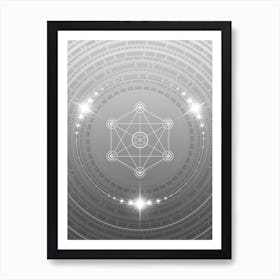 Geometric Glyph in White and Silver with Sparkle Array n.0350 Art Print
