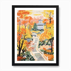 Summer Palace, China In Autumn Fall Illustration 3 Art Print