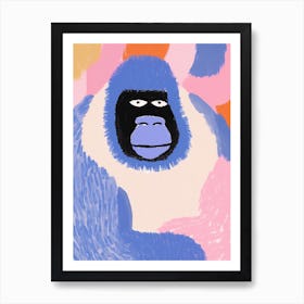 Playful Illustration Of Gorilla For Kids Room 3 Art Print