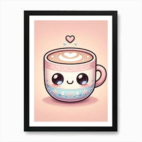 Kawaii Coffee Art Print