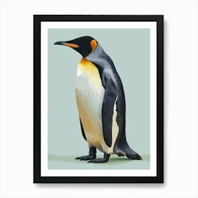 King Penguin Stewart Island Ulva Island Minimalist Illustration 2 Art Print