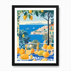 Lemons on the beach Art Print