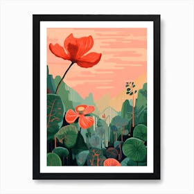 Boho Wildflower Painting Mayapple 2 Affiche