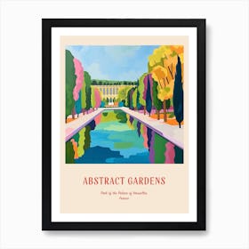 Colourful Gardens Park Of The Palace Of Versailles France 2 Red Poster Art Print