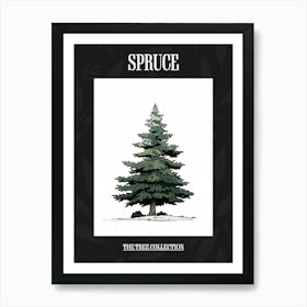Spruce Tree Pixel Illustration 3 Poster Art Print
