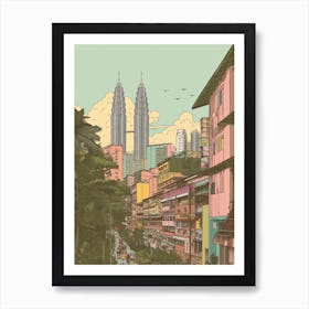 Kuala Lumpur Malaysia Travel Illustration 4 Art Print