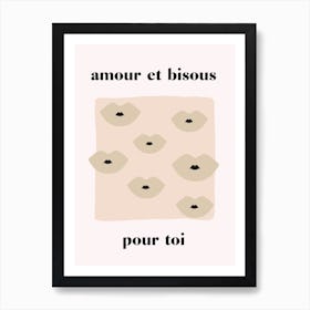 French Kiss Poster Art Print