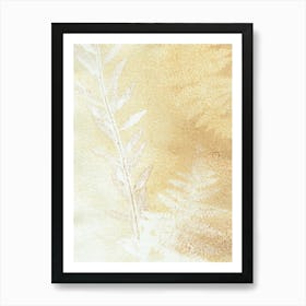 Minimal Ocher Leaves Art Print