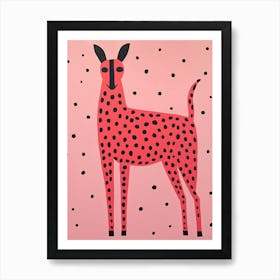 Pink Polka Dot Antelope 1 Art Print