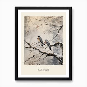 Winter Watercolour Falcon 2 Poster Art Print