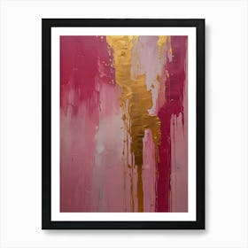 Default Vertical Pink And Gold Abstract Oil Painting On Canva 1 Poster