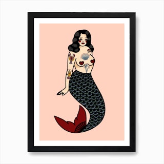 Mermaid Pin Up Art Print