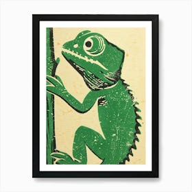 Green Fischers Chameleon Bold Block 3 Art Print