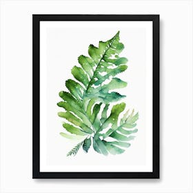 Japanese Painted Fern Watercolour Art Print