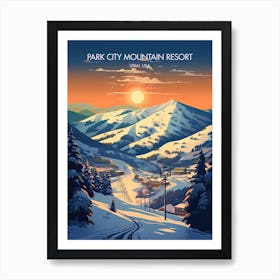 Poster Of Park City Mountain Resort   Utah, Usa, Ski Resort Illustration 2 Art Print