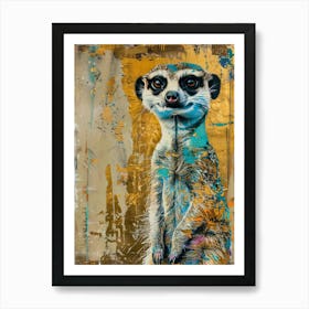 Meerkat Gold Effect Collage 3 Art Print