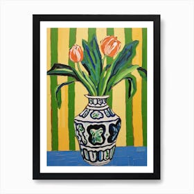 Flowers In A Vase Still Life Painting Tulips 18 Art Print