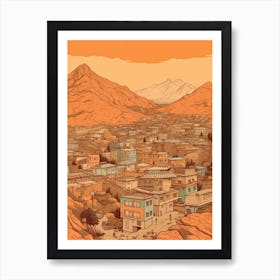 Kabul Afghanistan Travel Illustration 3 Art Print