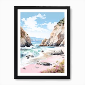 A Sketch Of Pfeiffer Beach, Big Sur California Usa 4 Art Print