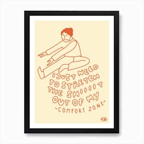 Courage Stretch Red Line Art Print
