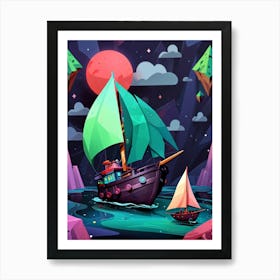 Ship In The Sea 2 Art Print