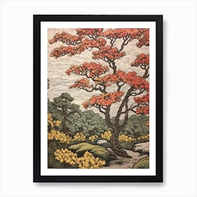 Sour Cherry 2 Vintage Autumn Tree Print  Art Print