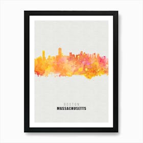 Boston Massachusetts City watercolor Art Print