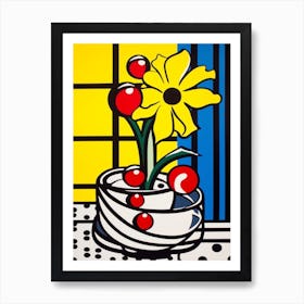 Freesia Flower Still Life  3 Pop Art Style Art Print