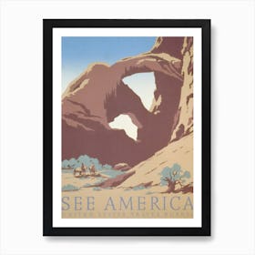 See America Vintage Tourism Poster Canyon Art Print