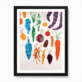 Colourful Carrots Illustration 1 Art Print