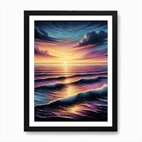 Ocean Horizon At Dusk   Poster