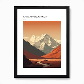Annapurna Circuit Nepal 1 Hiking Trail Landscape Poster Art Print