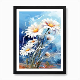 Daisy Wildflower, Blowing In The Wind, South Western Style (4) Art Print