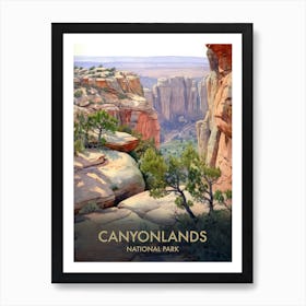 Canyonlands National Park Watercolour Vintage Travel Poster 1 Art Print