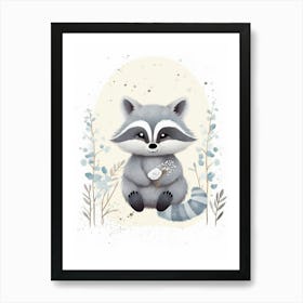 Baby Racoon Scandinavian Style Illustration 1 Art Print