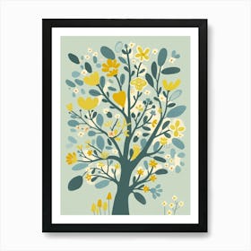 Lime Tree Flat Illustration 2 Art Print