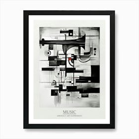 Music Abstract Black And White 1 Poster Art Print
