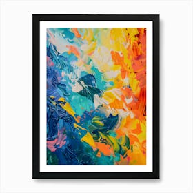 Energetic Abstract Art - Expressive Brushstrokes in Multicolor Art Print