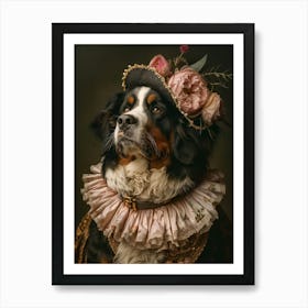 Rococo Royal Bernese Mountain Dog 1 Art Print